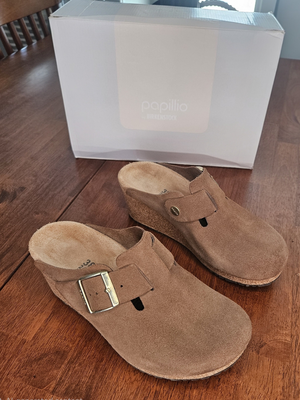 Birkenstock Fanny Clog In Dark Tea Color, Size 38,  US Size 7-7.5